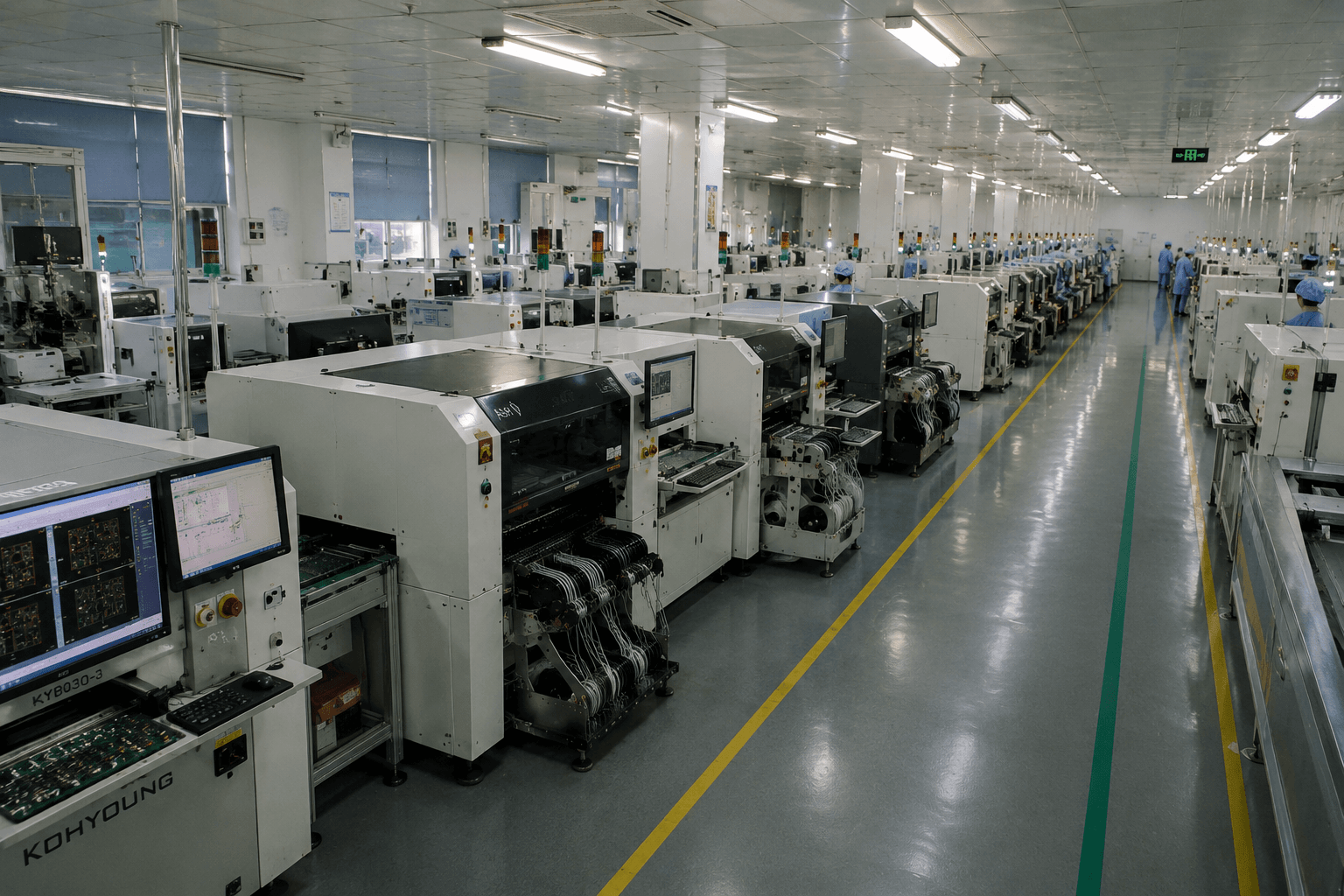 SJPCB modern SMT production line and PCB assembly workshop in Shenzhen